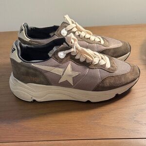 New Golden Goose Deluxe Brand Running Lace-Up Sneakers - Olive & Cream-